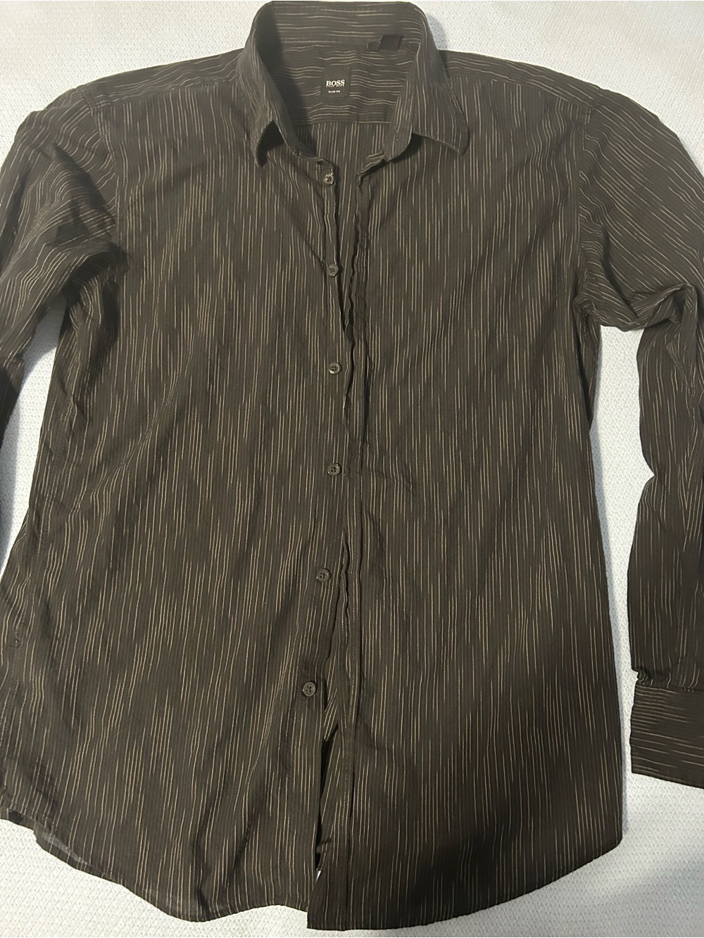 Hugo Boss Black Striped Men's Dress Shirt